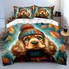 Autumn Pet Outfit Set Accessories Bedding Set with 1 Duvet Cover 2 Pillowcases Single Double King Queen, Gift