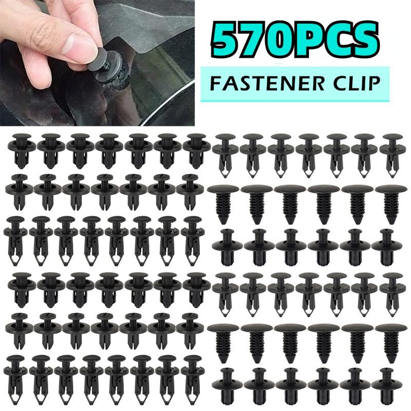 570 шт. автомобильных зажимов для крепления, 6 размеров, комплект пластиковых зажимов, декоративная панель автомобиля, набор заклепок для бампера гибридного кузова
