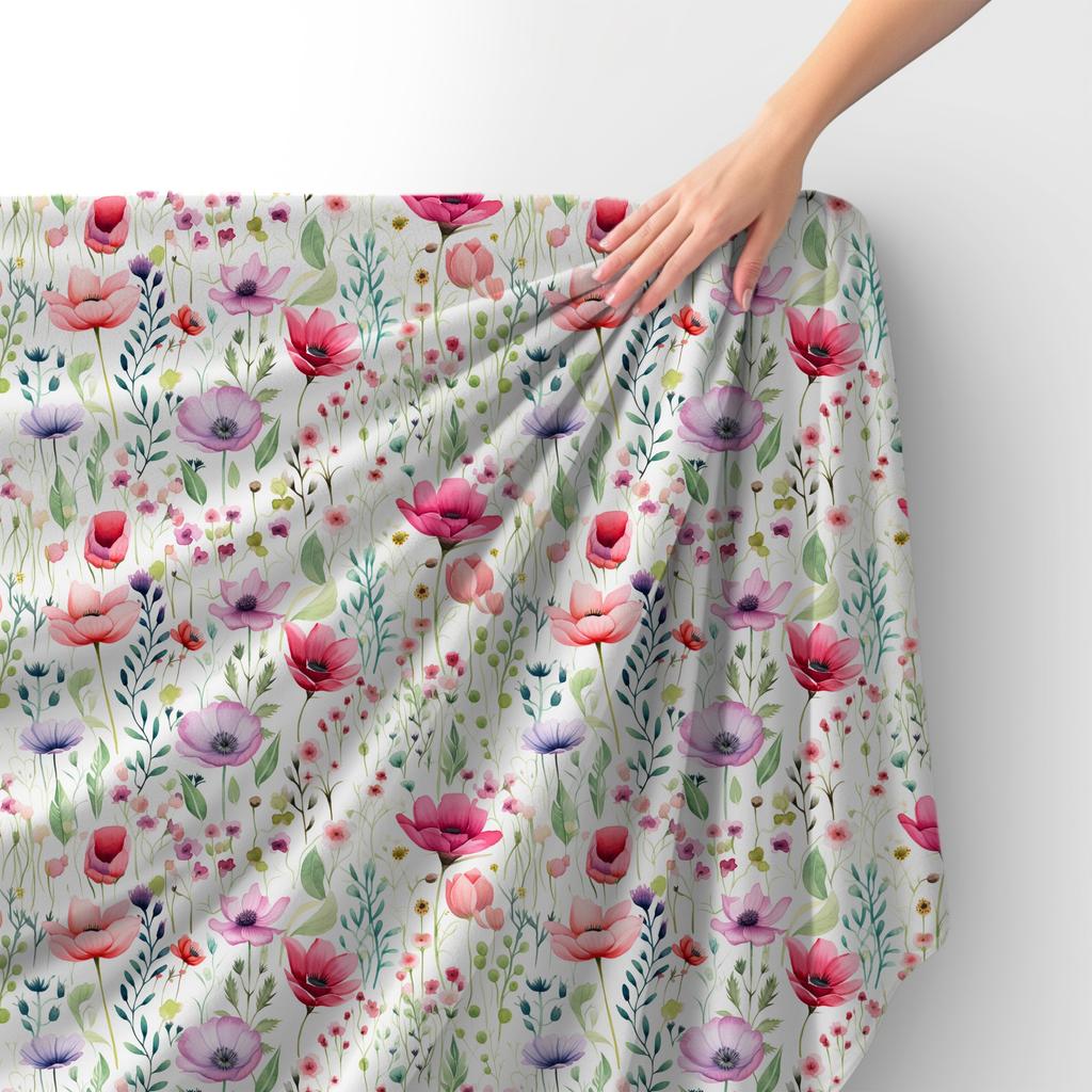 Royal Samt Stoff Polyester Zum Nähen - Motiv Blumen - Rdx2879