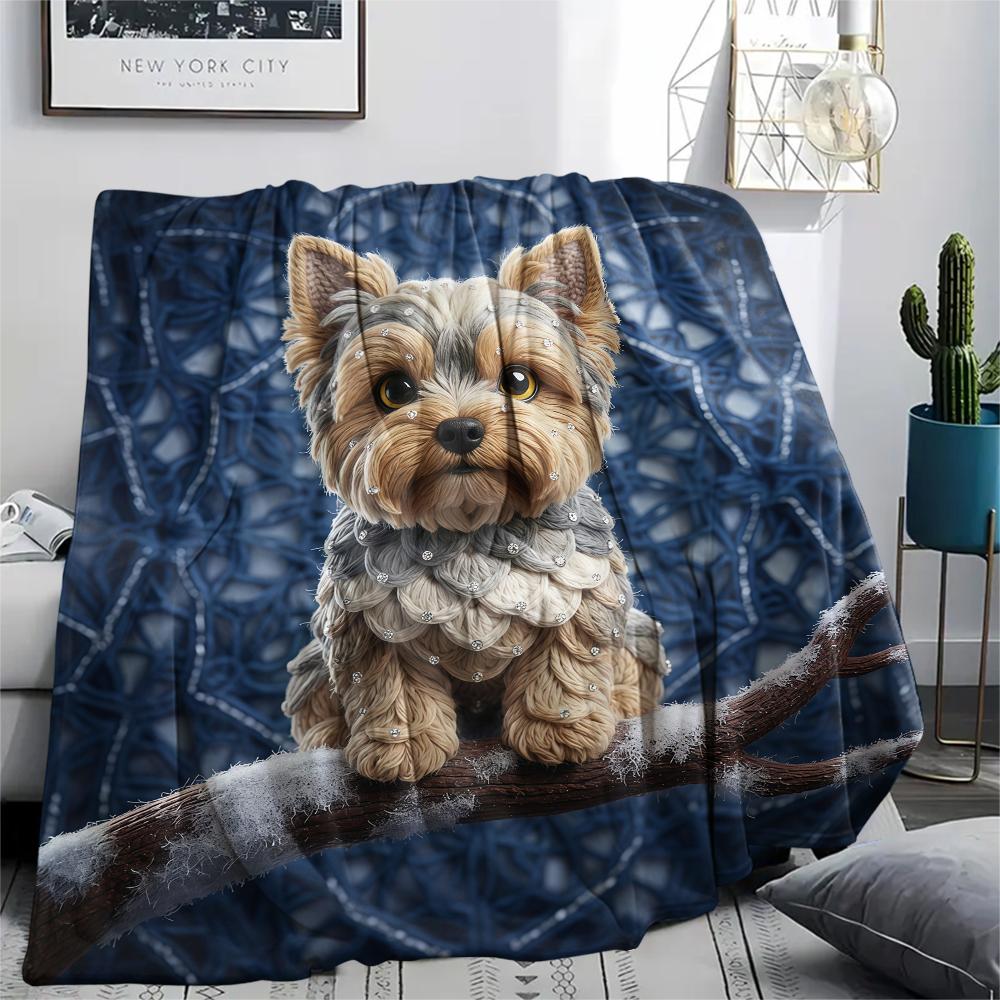 Knitted sloth hedgehog dog Print Flannel Blanket,High quality Comfortable for All Seasons,Home Decor,Warmth and Comfort,Perfect for Christmas Gifts