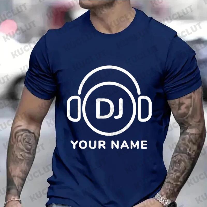 Футболка с именем диджея на заказ для мужчин и женщин, топы, персонализированная одежда диджея, футболка с коротким рукавом, музыкальная любовь, одежда диджея своими руками для мужчин