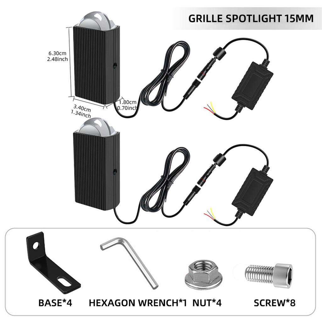 2PC 10V-80V Grile LED Light Dual Beam Car Front Headlight Motorcycle ATV Offroad 4x4 Projector Lens Car Fog Offroad with Fun