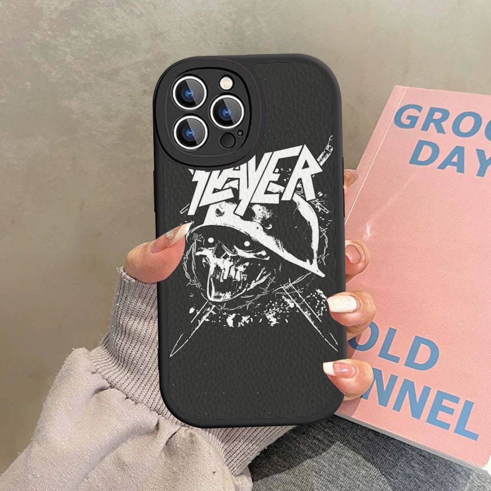 1 шт. Чехол для телефона Heavy Metal S-slayer Hard Leather для IPhone 16 15 14 13 12 Mini 11 14 Pro Max Xs X Xr 7 8 Plus Fundas