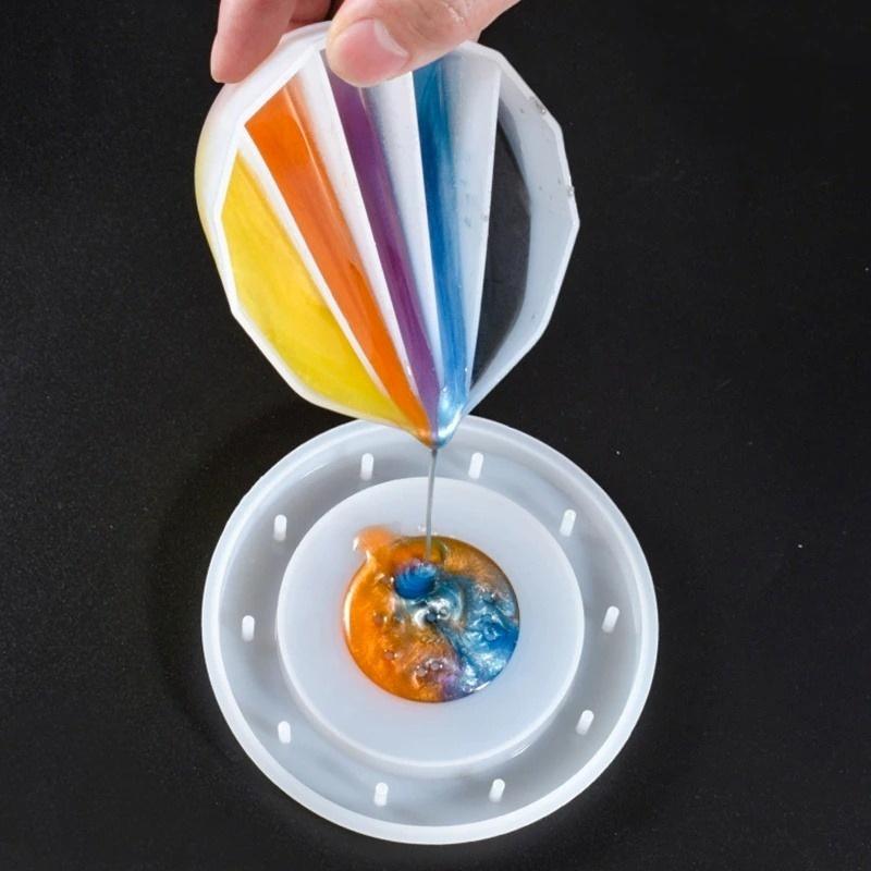 1 шт. Эпоксидная силиконовая чашка для смешивания цветов, тонирующая чашка для дозирования, инструмент для литья для DIY-поделок, силиконовая чашка для цвета, силиконовая чашка с отделениями