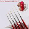 UV Gel Polish Painting Professional Nail Design Tool Wooden Nail Art Brushes Fine Liner Brush for Thin Details