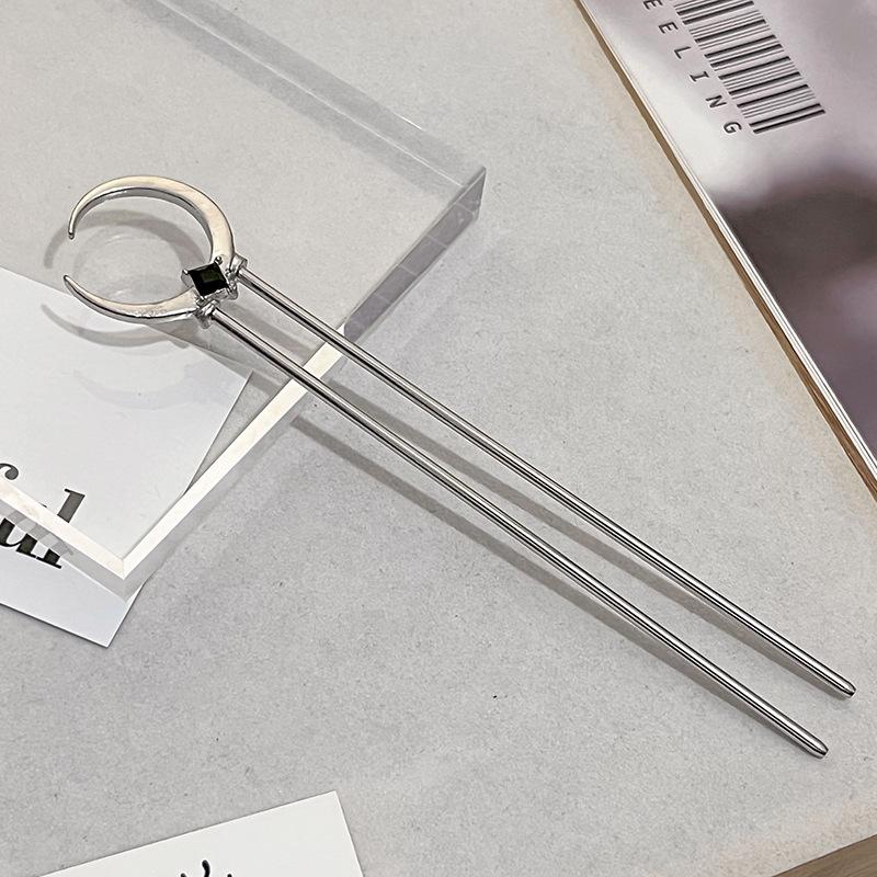 Национальный стиль Новая китайская заколка для волос Жидкий металл Бабочка Заколка Полумесяц Набор Бриллианты Винтаж Бамбуковые сочленения Кисточка Заколка для волос Прическа Заколка