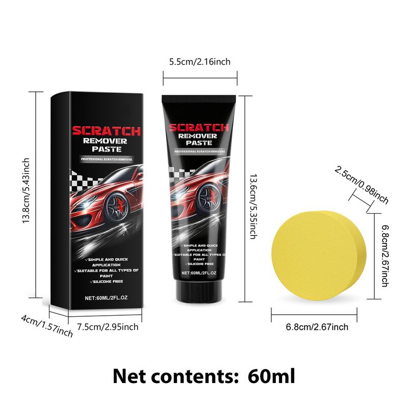 Паста для ремонта царапин на автомобиле 60 мл, легко восстанавливающий крем для царапин на краске, автополироль и средство для восстановления краски, эффективный набор для детейлинга автомобиля