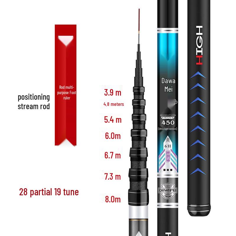 Ultra-light Multi-purpose Stream Fishing Rod (7.2/8/9/10m) - Ultra-hard & Portable.