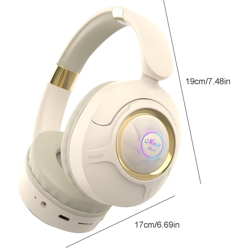 Наушники Bluetooth, беспроводная гарнитура Bluetooth 5.3 Over Ear, наушники для музыкальных и спортивных игр, вкладыши с шумоподавлением, сабвуфер, регулируемые наушники