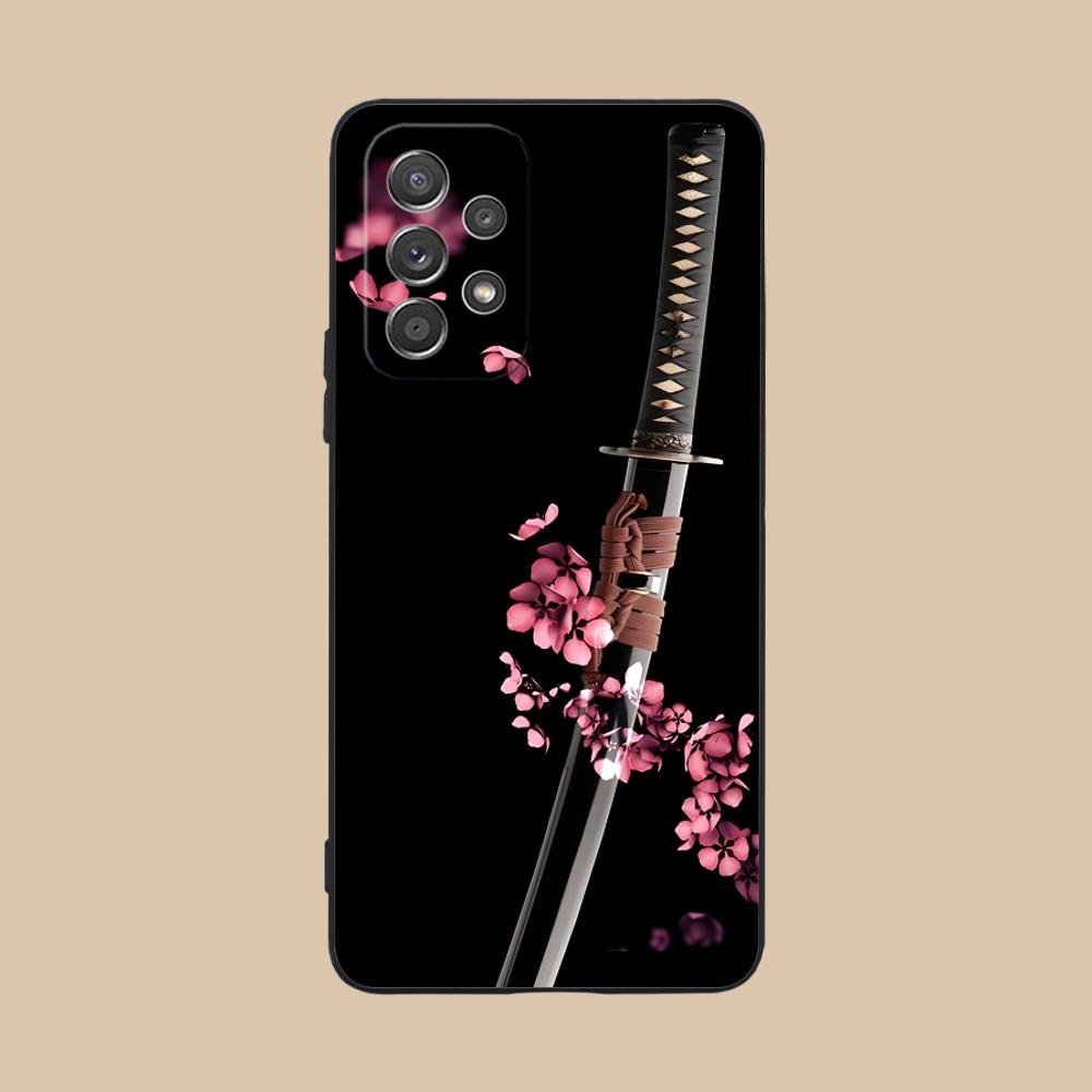 Katana Samurai Ronin Sakura Phone Case for Samsung Galaxy A56 55 54 53 52 51 36 35 34 23 16 15 5G Colorful Cover Pretty Cover