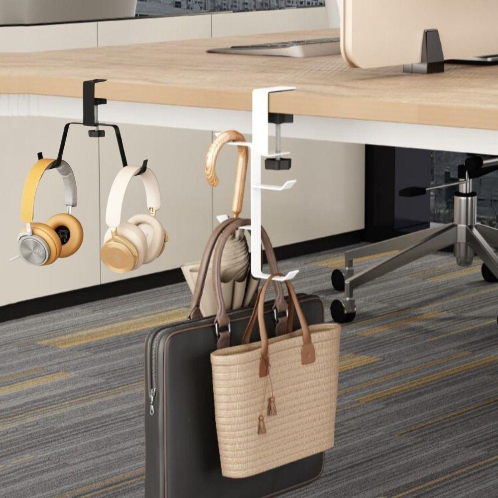 Punch-free Table Desk Hanger Adjustable Handbag Rack Holder Backpack Storage Hook for Desk Side