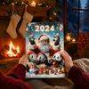 Creative Holiday Ornament Christmas Panda Advent Calendar, 24 Days Countdown Contains Acrylic Cute Animal Ornaments, Hanging Decorations for Tree