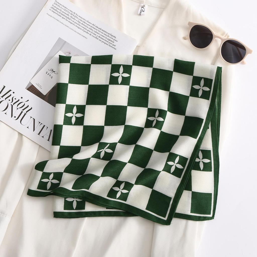 Korean Style Silk Square Scarf with Butterfly & Flower Print - Women's Fashion Accessory, Neck Tie, or Hair Scarf - Ideal Mother's Day Gift