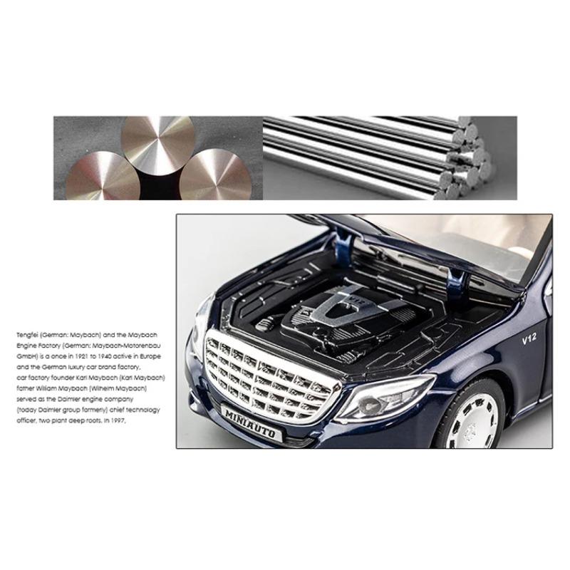 1/32 Toy Car Benz Maybach S650 Extended Edition Metal Toy Alloy Car Diecasts & Toy Vehicles Car Model Light Sound Toys for Children