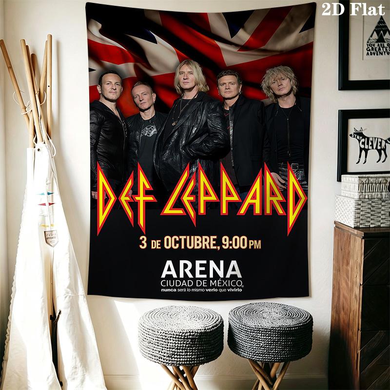 Def Leppard Live Mexico City Tapestry Wallmounted Fashion Print Homestay Soft Decoration Tapestry Atmospheric Background Cloth