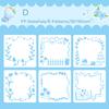 Journamm 6Sheets Hollow Flower Cartoon Drawing Template Diary DIY Graffiti Decor Painting Scrap Booking Decoration Album Crafts