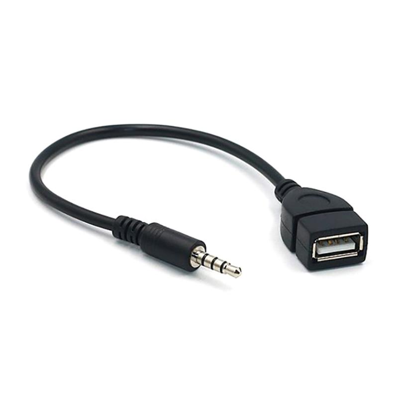 Автомобильный MP3-плеер конвертер 3,5 мм штекер Aux аудио разъем в USB 2.0 гнездо конвертер кабель шнур адаптер