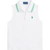 Polo Solid Color Half-Zip Sleeveless Polo Kids Tops White 313965012-002