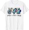Dog Lover Peace Love Dogs Puppy Paw T-Shirt