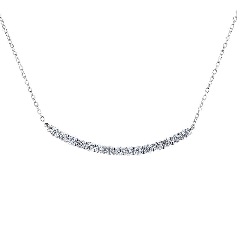 Mosang Stone Pure Silver S925 Улыбающееся ожерелье T Домашний простой женский процесс гальваники платины