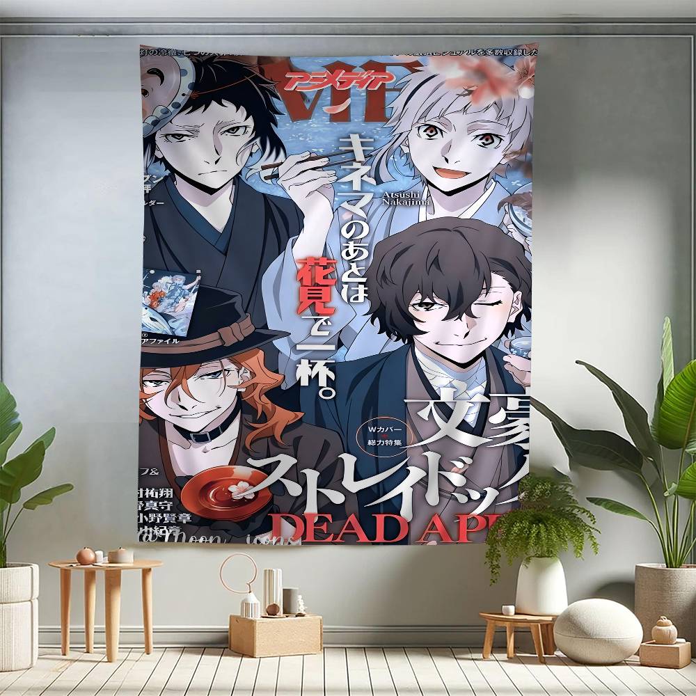 Bungo Stray Dogs Сделай сам Аниме Настенный Гобелен Хиппи Цветочные Настенные Ковры для Общежития Учебной Комнаты Арендованного Дома Дома Настенное Искусство Декор