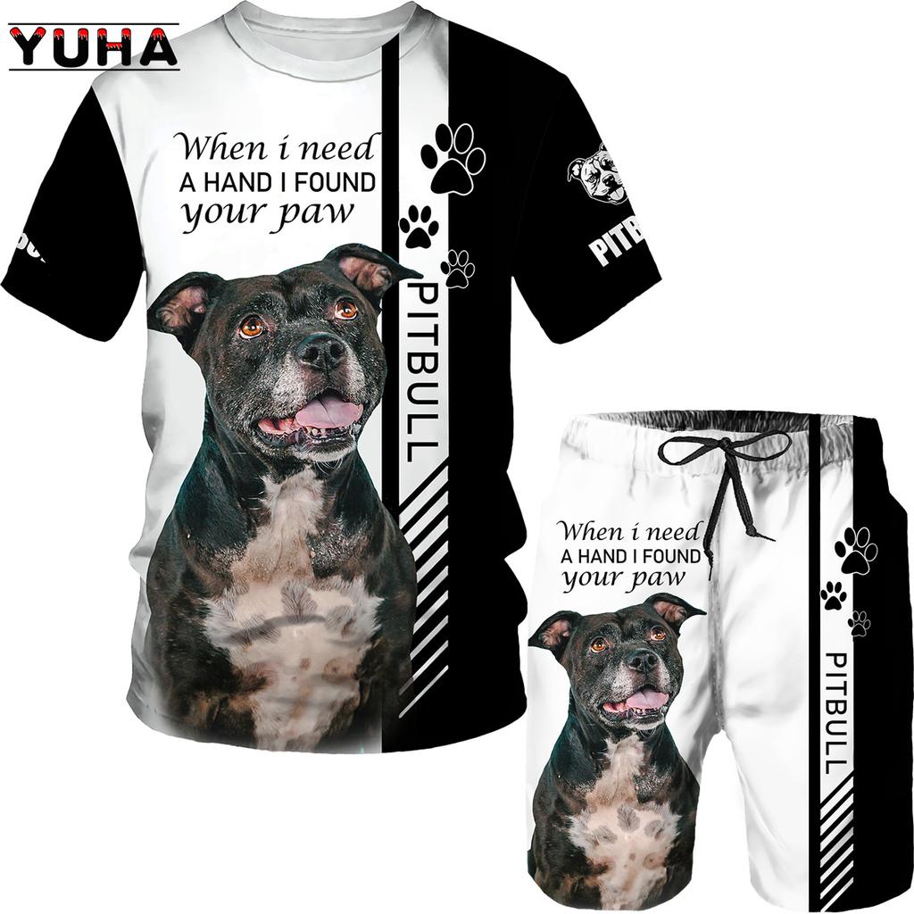YUHA, собака ротвейлер 3D принт футболка/футболка шорты комплект мужской летняя спортивная одежда повседневный мужской спортивный костюм модная мужская одежда S