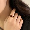 Burgundy Dripping Oil Hair Salon Ring Female Niche Design High-end Ring, Titanium Steel Plating