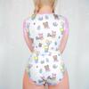 Pajamas Rabbit Bear Smooth Silky Texture Bodysuit White L [LittleForBig] Women's [Nursery Baby]