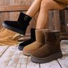 Меховые цельные зимние ботинки на толстой подошве женские зима 2025 новые теплые бархатные утолщенные хлебные Северо-восточные большие хлопковые ботинки