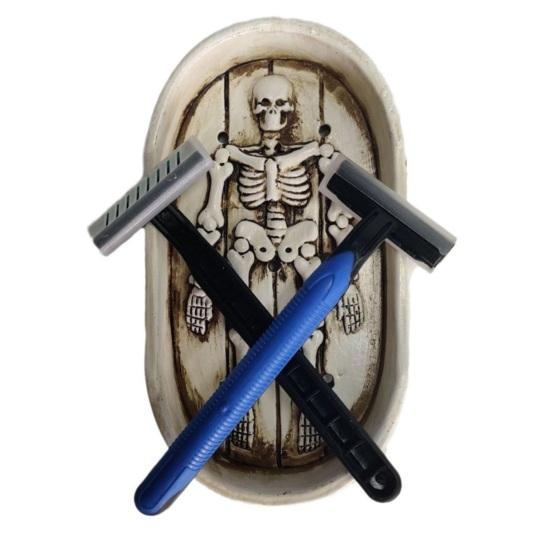 Органайзер для мыла, многоразовый, легко моется, самоосушающийся, дизайн, держатель для мыла из смолы в форме скелета на Хэллоуин