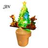 Small Space Night Light Christmas Plug-in LED Light, Resin Glowing Tree Lamp with Kids Reindeer Shaped Seesaw Design, Wall Decor for Bedroom Hallway,