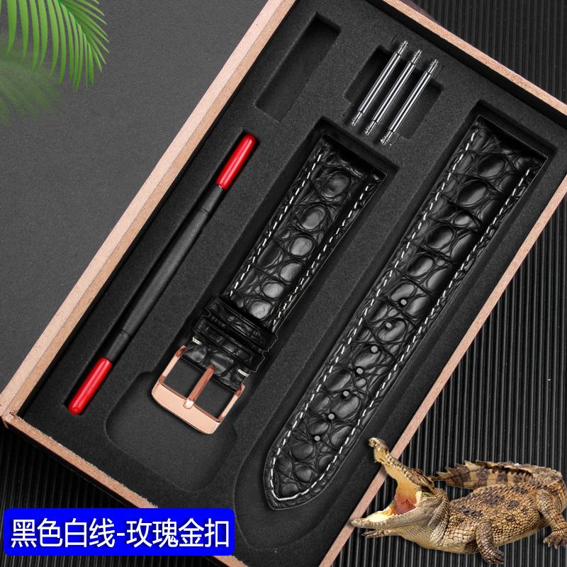New Crocodile Leather Strap Genuine Alligator Watchband for Omega Longines IWC 20mm 22mm Butterfly Buckle Bracelet Black Brown