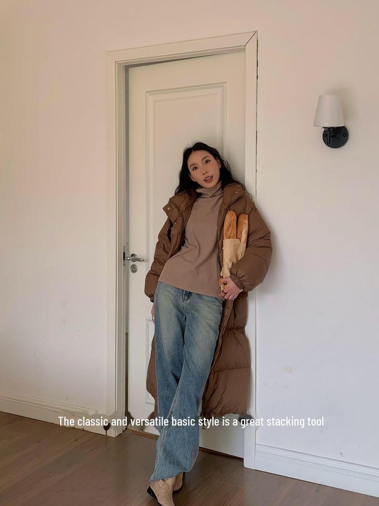 Du Xiaozhai бархатная тонкая теплая рубашка с высоким воротником для женщин - 2024 осень/зима