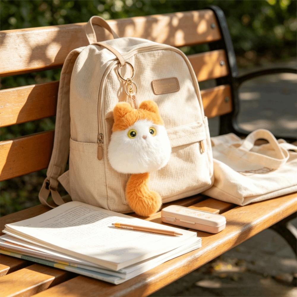 Cute Cat Cat Plush Doll Keychain Soft Fluffy Kitten Plush Keychain Birthday Gift