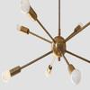 8 Light Sputnik Chandelier | Mid Century Modern Brass Ceiling Fixture