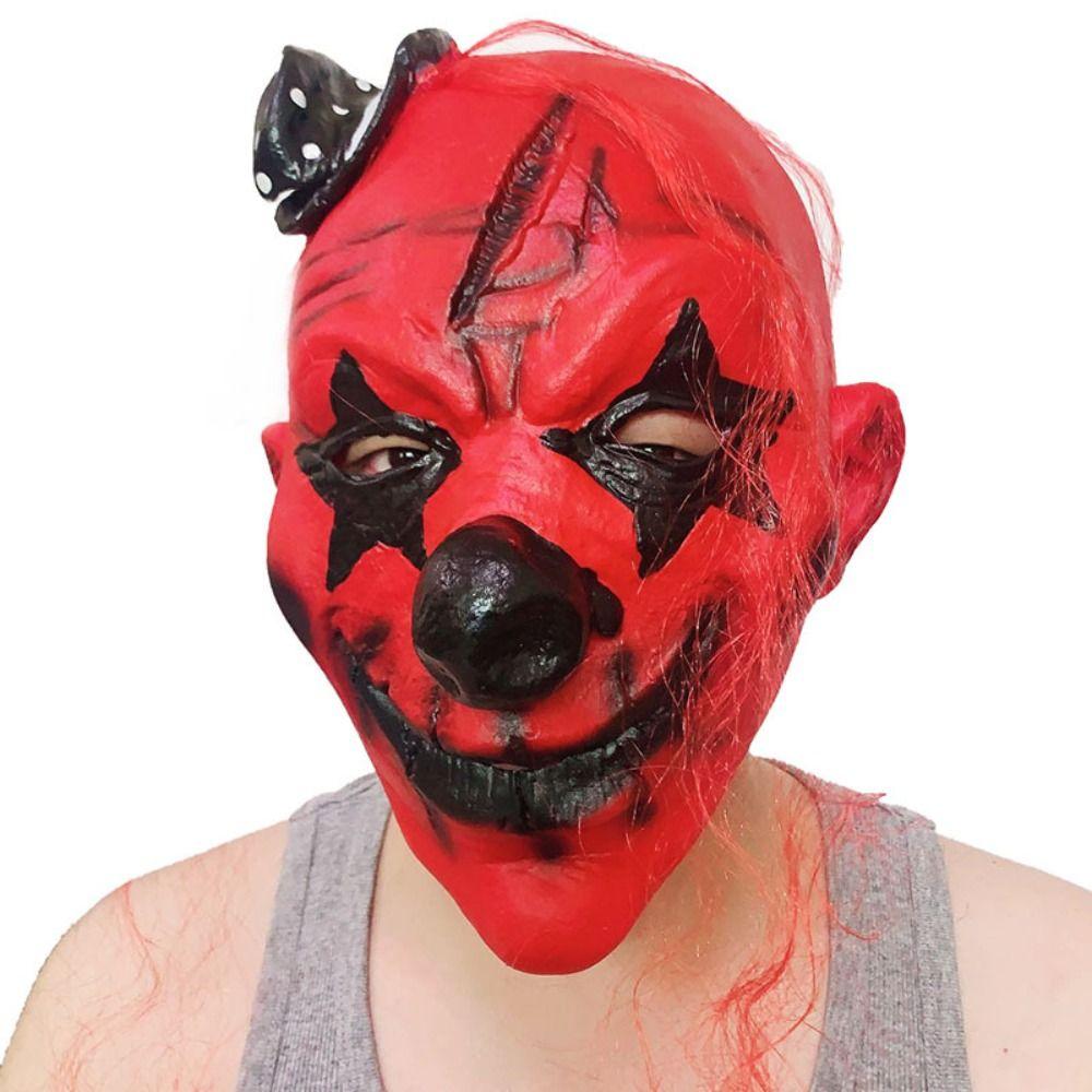 Dress Up Halloween Full Face Mask Latex Joker Mask Halloween Clown Facemask Party Stage Prop