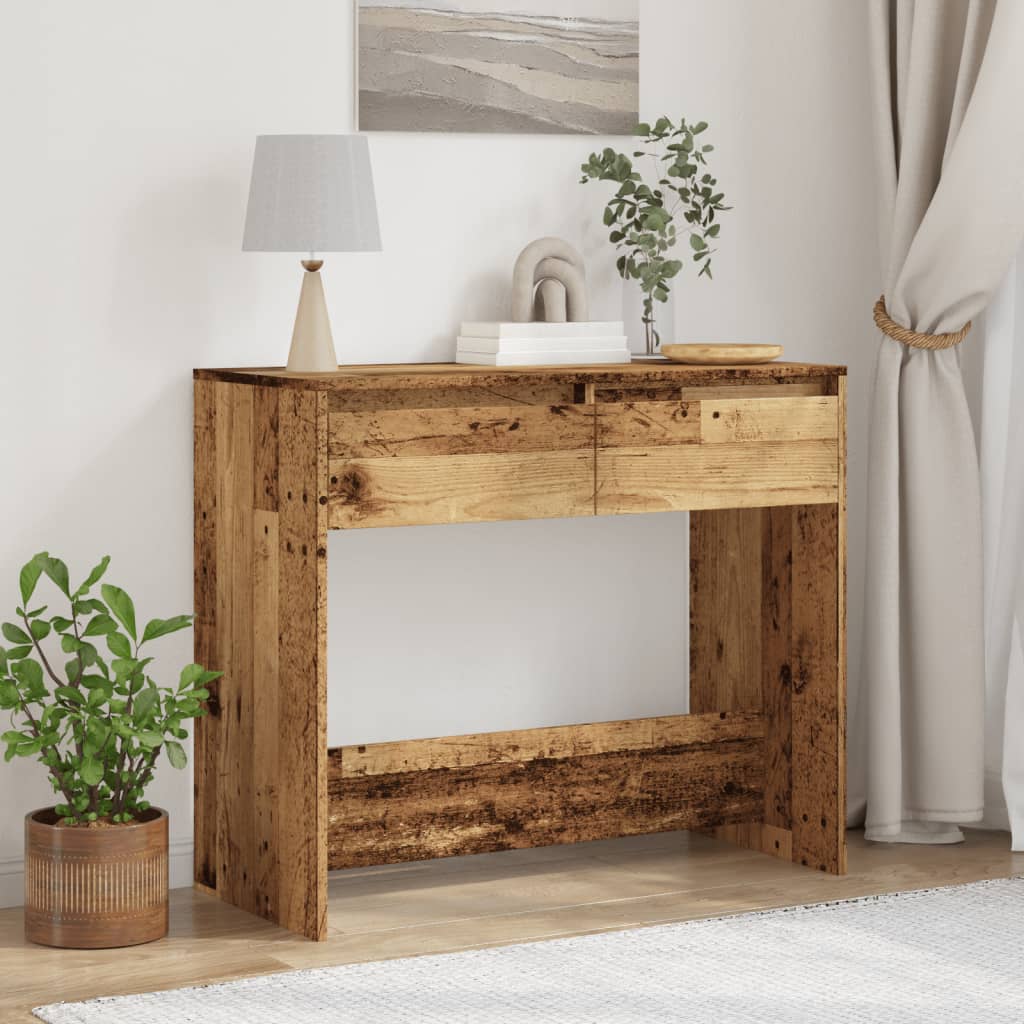 Console Table Reclaimed Wood Look 89x41x76.5 cm Engineered Wood