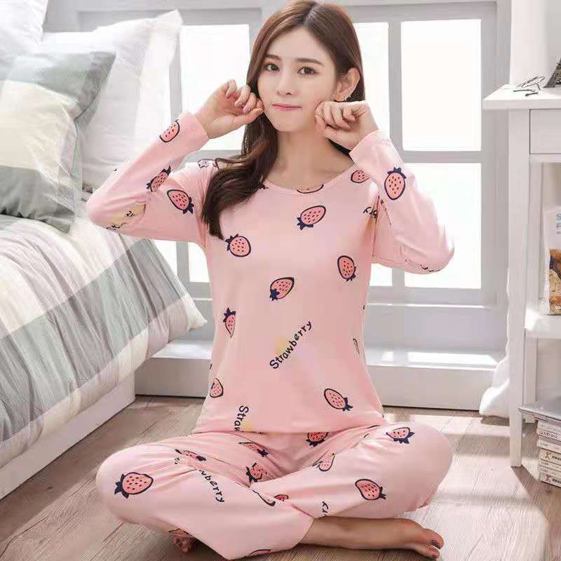 Plus Size Women's Korean Style Winter Pajamas Set, Long Sleeve Loose Fit Two-Piece Homewear, Casual Loungewear Suit for Indoor & Outdoor Wear