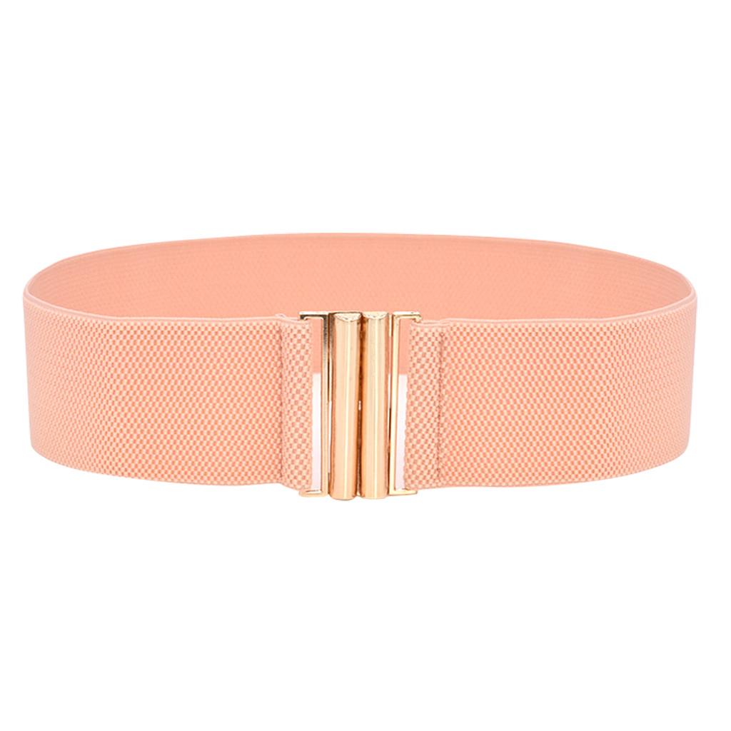 Fashion Lady Wide Belts Women Wide Elastic Belt Buckle Waist Dress Stretch