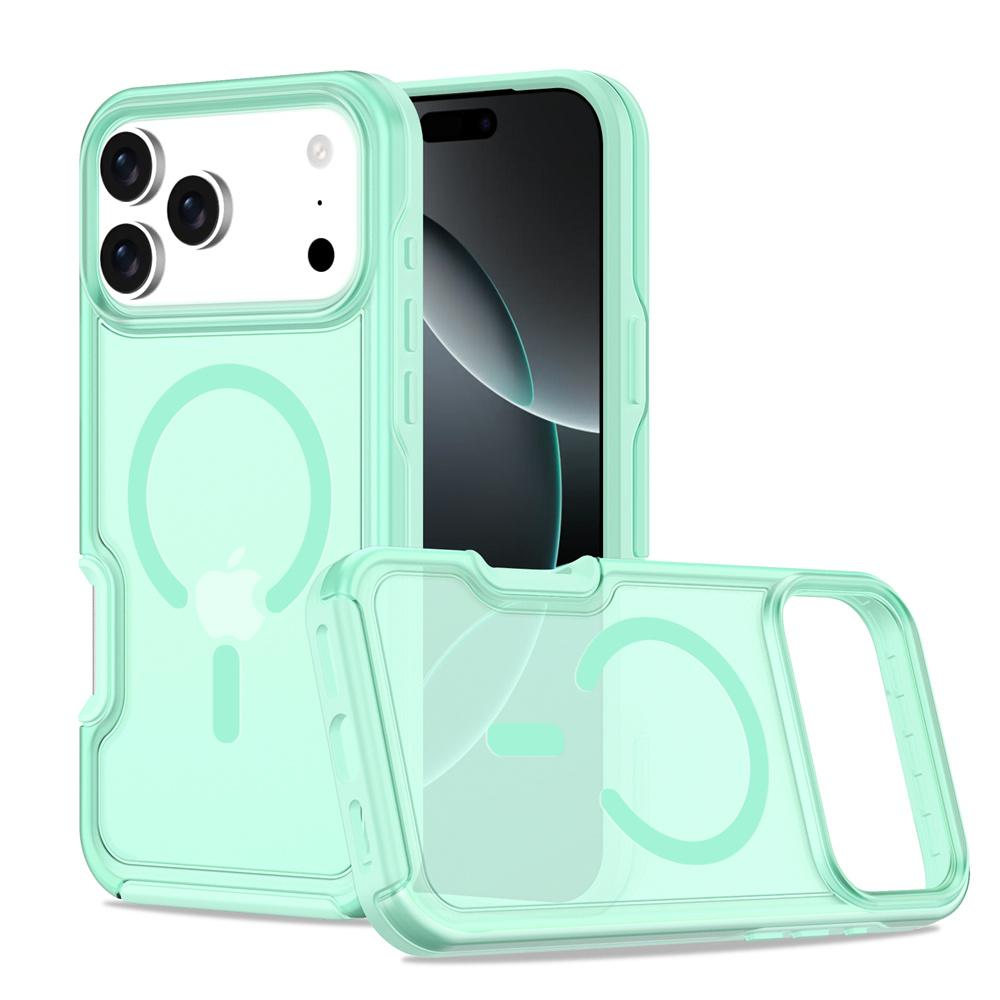 Luxury For Magsafe Frosted Translucent Armor Matte Phone Case For 17 Pro Max Air Plus Dual-Layer Protective Back Cover