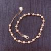 585 Purple Gold Plated 14K Rose Gold Simple Chain Beads Bracelets for Women Fashion New Charm Party Jewelry Gifts