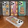 Cartoon Cute Capybara Phone Case For IPhone 18 16 15 14 13 12 11 Pro Max X XR XSMAX 8 7 Plus Matte Shockproof Back Cover