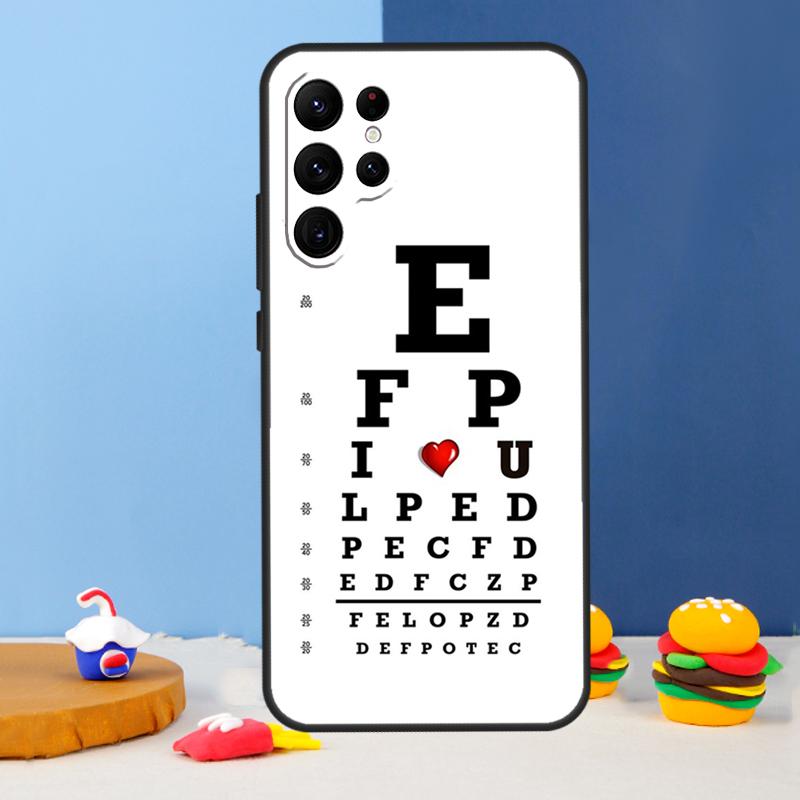 Vision Test Chart Phone Case For Samsung Galaxy S24 S25 Ultra S9 S10 S20 S22 S21 S23 Plus S24 FE Cover Coque