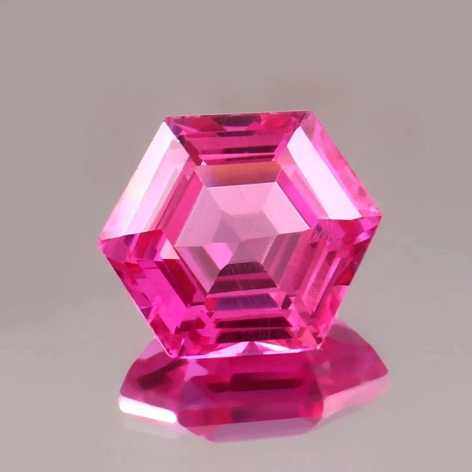 20 Ct Natural Certified Pink Sapphire Hexagon Cut Loose Faceted Gemstone