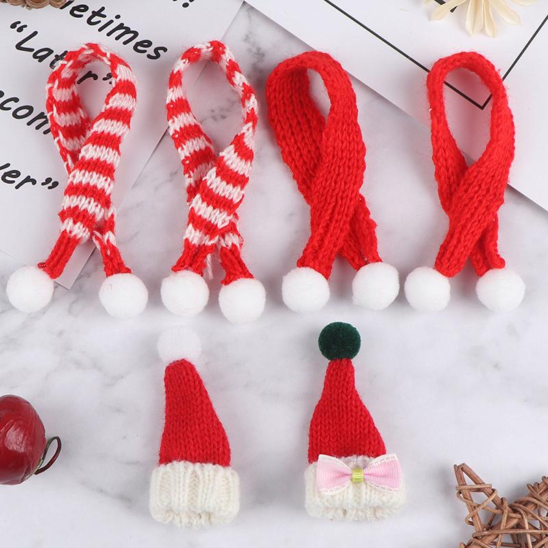 1:6 1:12 Dollhouse Miniature Christmas Hat Scarf Dollhouse Accessories Xmas Gift