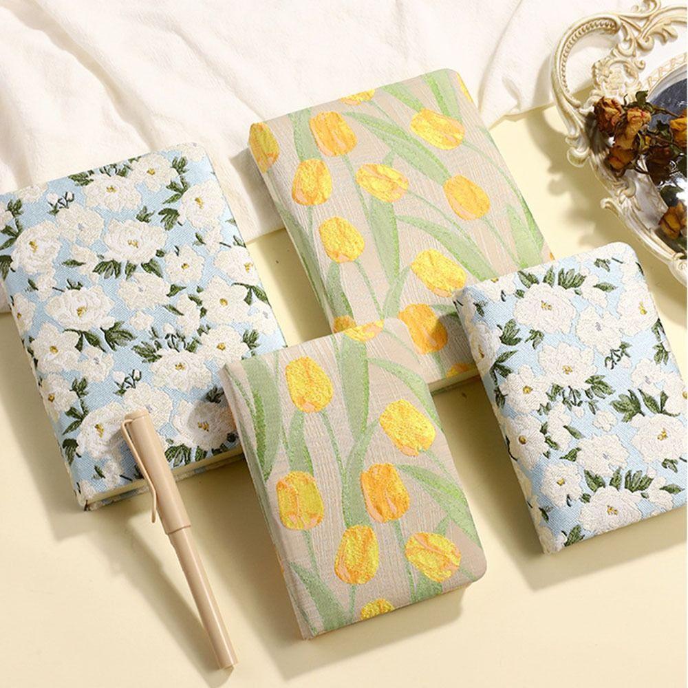 Stylish Embroidered Notebook Vintage Student Diary Creative Printed Notepad  Writing Notebook