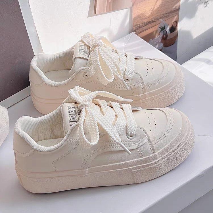 Little White Shoes Women's Autumn Breathable Shallow Mouth Non-slip Versatile 2025 New Trendy Shoes Board Shoes Student White Shoes Single Shoes Women