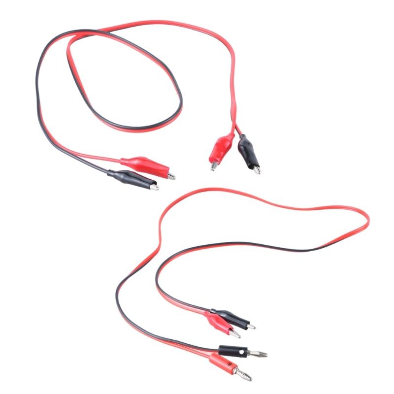 Кабель с вилкой питания на зажимы-крокодилы Двойные зажимы-крокодилы Кабель для проверки питания 2 штекера на 2 зажима Длина кабеля 1 м