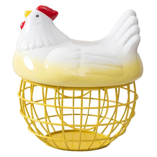 Корзина для яиц в европейском стиле, нержавеющая форма курицы, деревенская проволочная корзина для сбора яиц, кухонные принадлежности