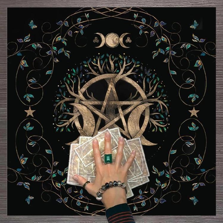 Пентаграммы Узор Скатерть для Таро Алтарная Ткань Гадания Гобелен